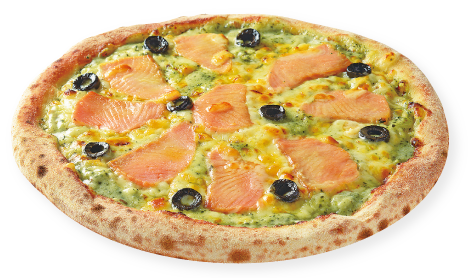 スモークサーモンのバジルクリーム